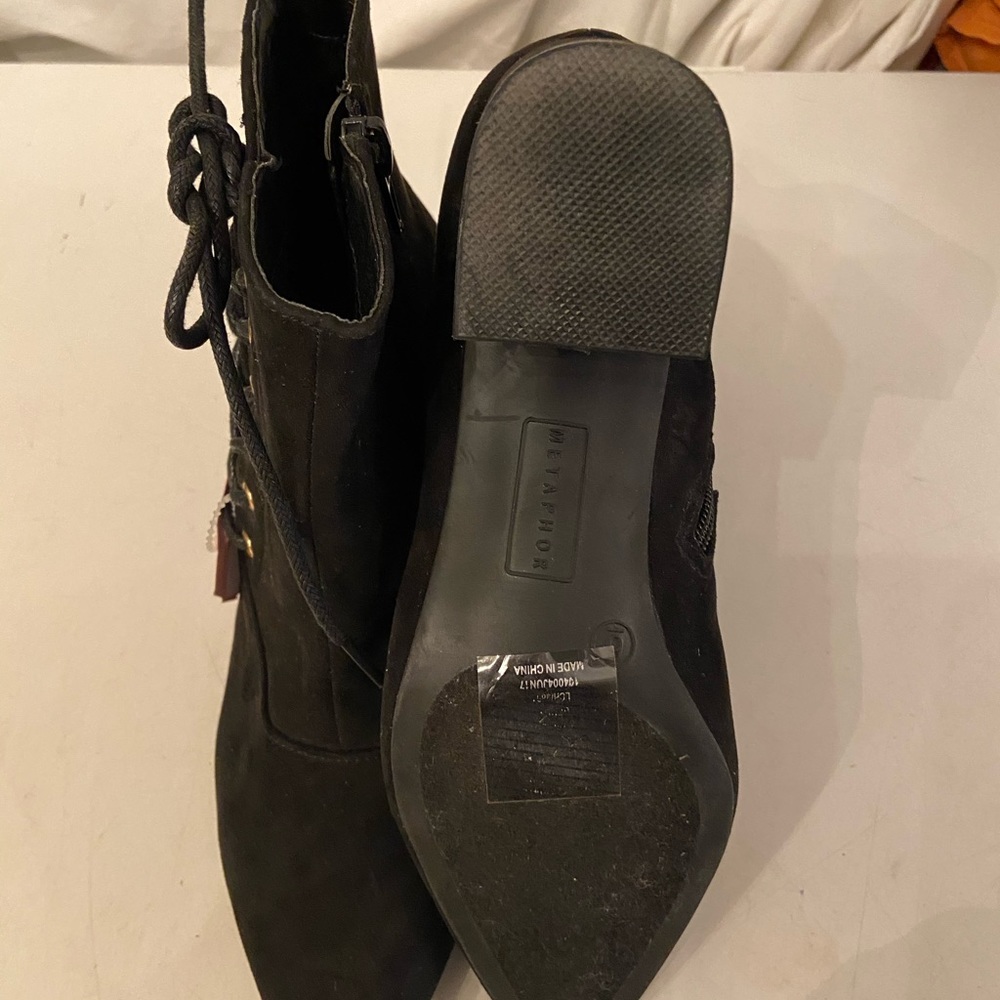 Metaphor black faux suede ankle boots NEW 6 - Picture 6 of 6